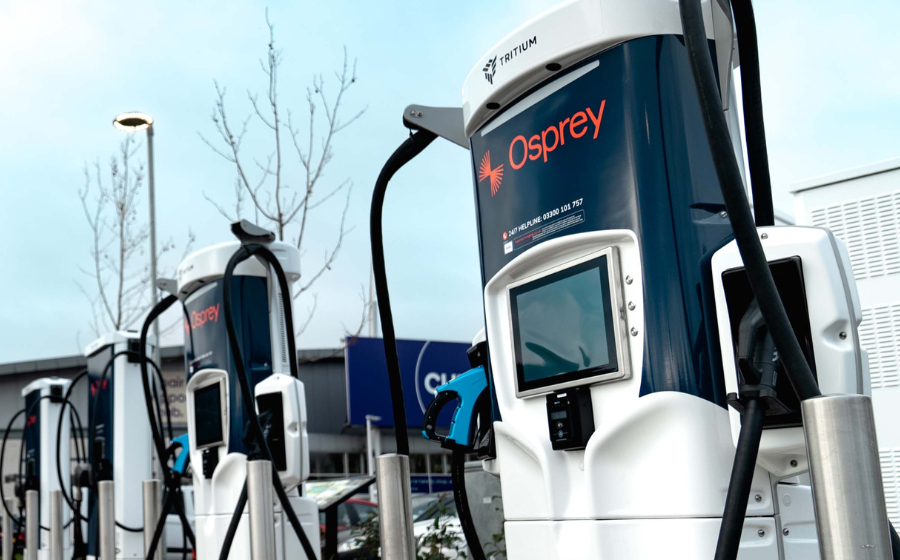 Osprey Public Charging stations lined-up in a row